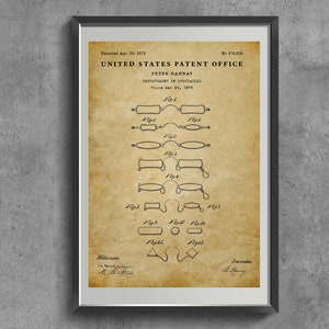 Impresión de la tabla pediátrica de Snellen, póster artístico de gafas de patente vintage, prueba de visión con tipografía de símbolos de decoración de optometría, tabla de agudeza visual