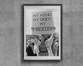 Women Unite Art Print, Swearing Gift, Vintage black and white Poster, Retro Art