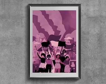 Feminist Art Print, Bold Swearing Message, Empowerment Canvas Poster, Woman Unite Wall Art