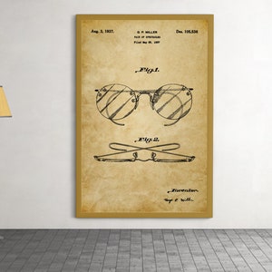 affiche vintage de lunettes vernies, impression de carte pédiatrique Snellen, test de vision de typographie de symbole de décor d'optométrie, carte de l'acuité visuelle