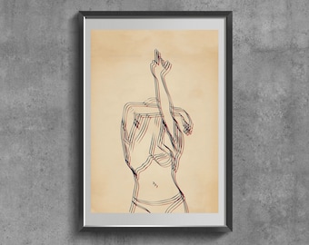 Middle Finger Feminist Art Print – Woman Line Art Poster