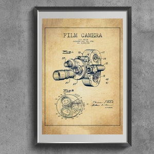Technical Drawing Print. Vintage Camera Blueprint Decor. Firearm Invention Illustration.