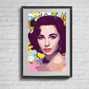 Famous wall pop art, American fashion model pop art print, woman pop art wall, canvas wall art