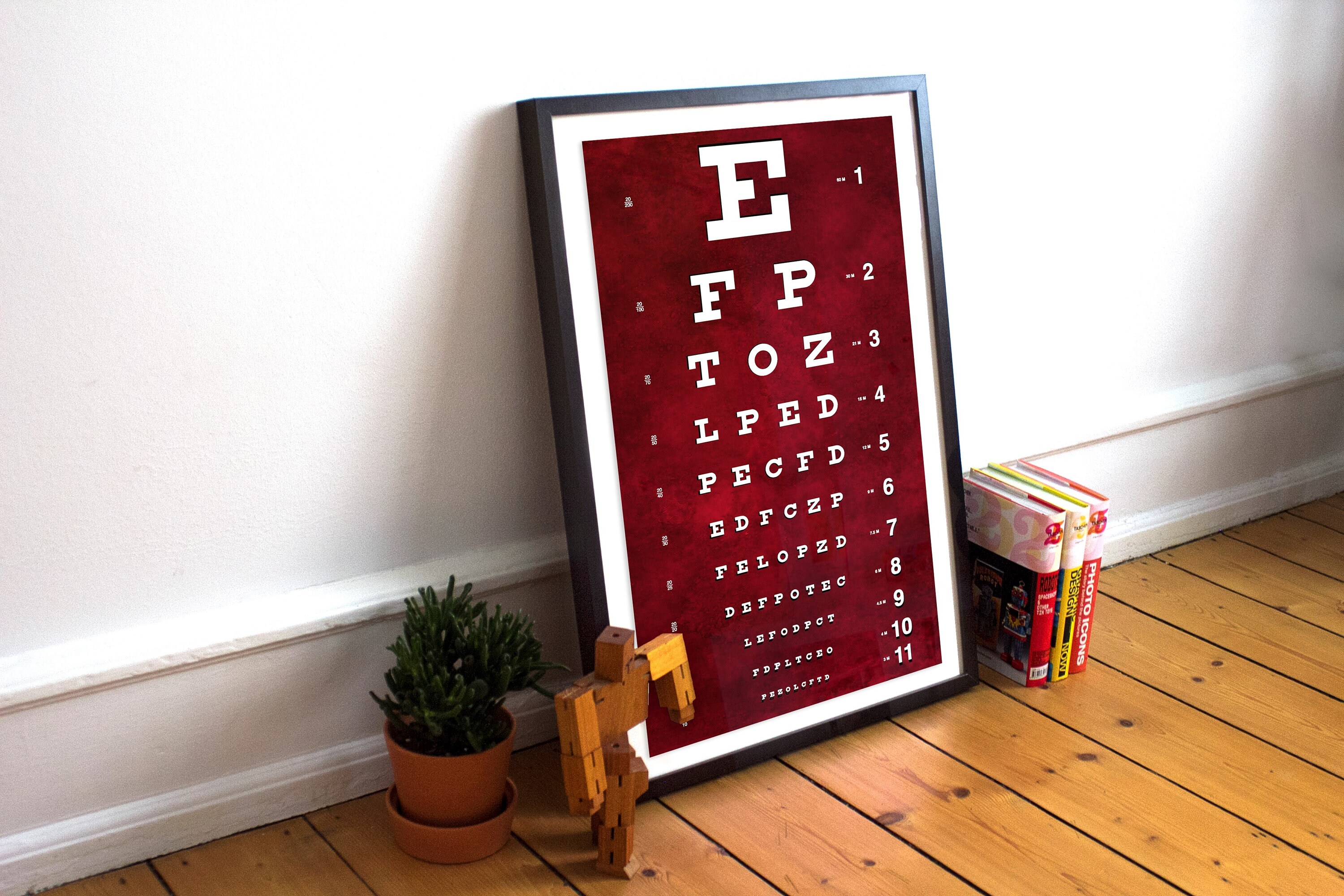 eye chart poster snellen pediatric chart print optometrist
