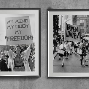 Feminist Art Print, Minimalist Wall Poster, Swearing Gift, Set Of 2 Vintage Poster, Retro Art, Feminist Gift Art Decor.