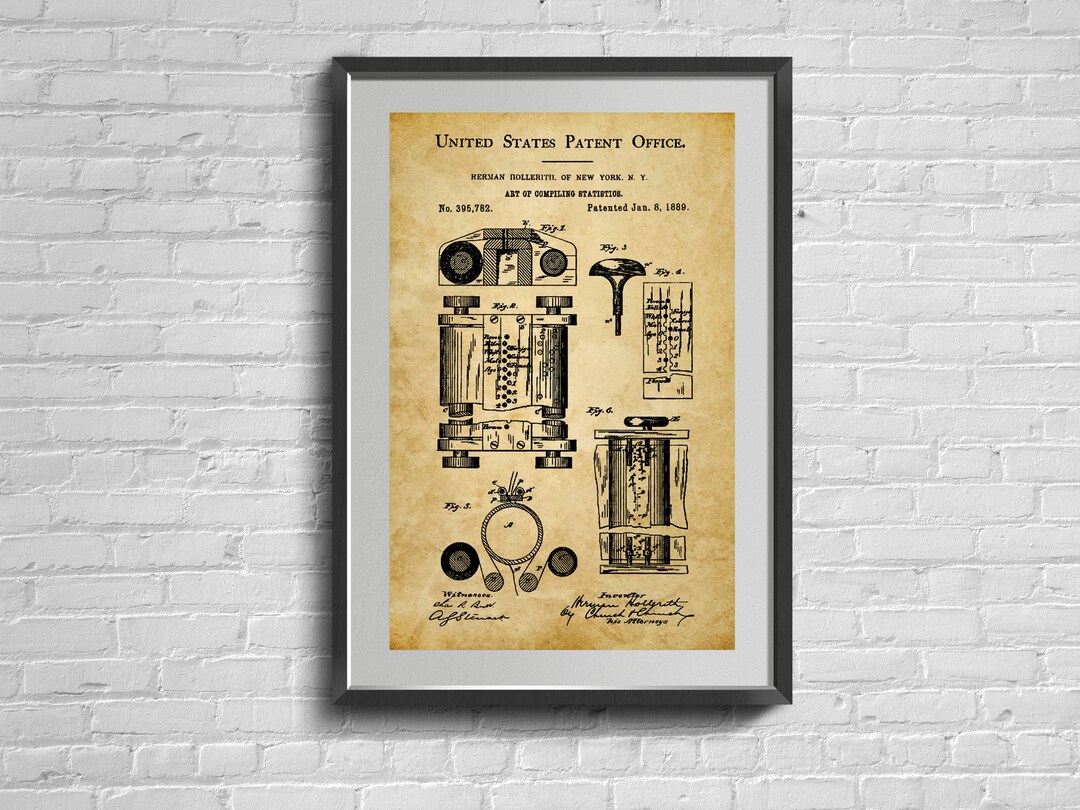 First Computer Patent Print in 1889 Wall Art Decor - Etsy UK