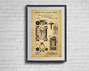 First computer patent print in 1889 wall art decor