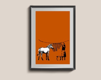 Banksy – Lithograph 'zebra Stripes Washing' - Framed - Etsy