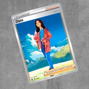 Pokecard numérique. Art mural anime pour elle et lui. Cartes personnalisées PokePets.