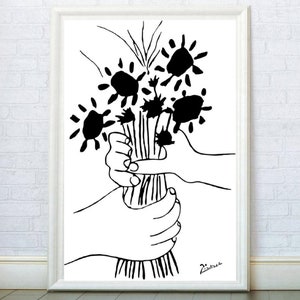 Blumenstrauß Linie Kunst Zeichnung Druck, Blumen Poster, Blumen Kunst Skizze, minimalistische Kunst, moderne Skandinavisch, moderne Büro-Wand-Kunst