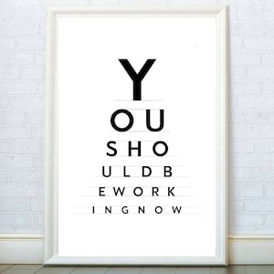Eye Chart Eye Chart You Not No No Print Print Typografie Wandkunst Optometrie Dekor Symbol Vision Test Visuelle Acuity Zitat