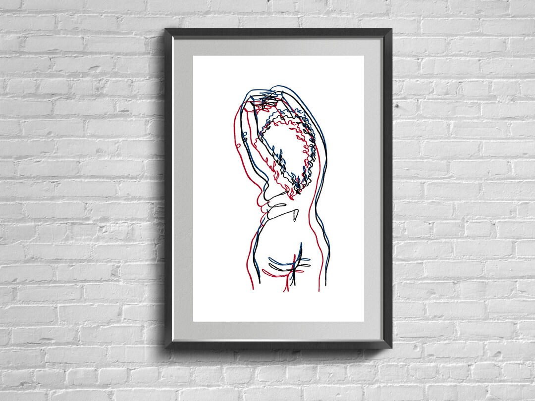 Female Figure Line Art Print, Minimalist Body Positive Decor - Etsy