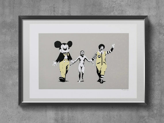Buy Banksy Inspired Print, Mickey Mouse, Ronald Mcdonald, Street