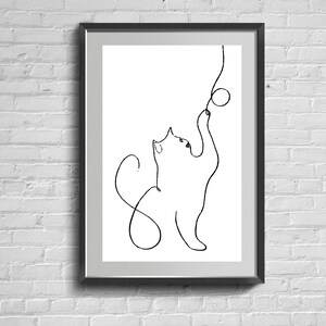 Cat art minimalism, cat art print, cat lover gift, cat wall art, cat home décor, funny poster cat, portrait cat memory, gift art poster