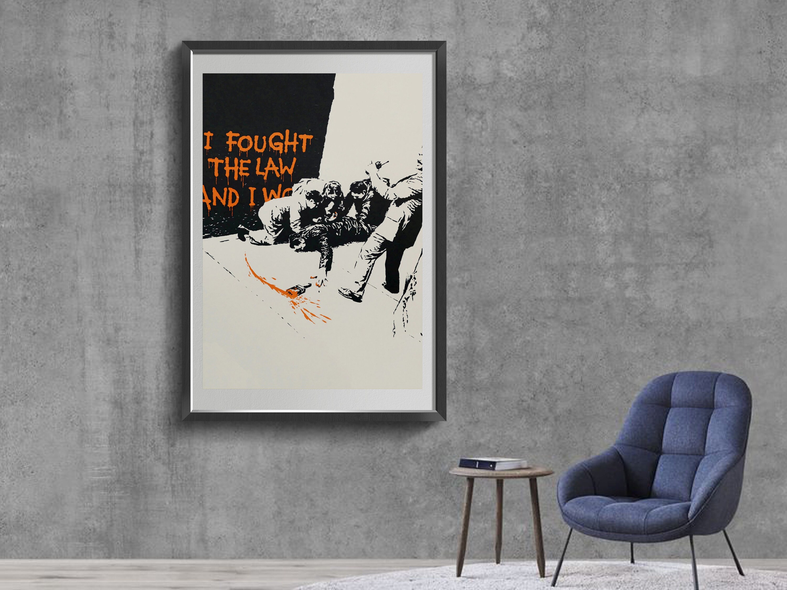 Banksy 'I Fought the Law' Signed Print, Street Art Poster, Office