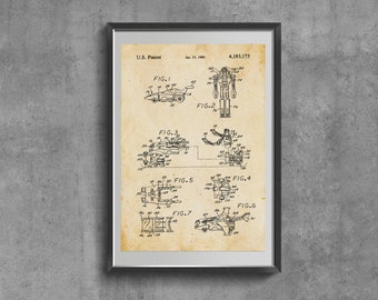 Autobots Car Patent Print, Vintage Toys Blueprint Poster Kids Game Room Wall Art.