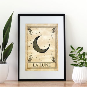 Carteles de astrología, cartel de la luna, impresión artística de la luna, decoración espiritual, impresión de pared celestial, arte de cartas del tarot, arte de pared boho, decoración de arte de pared.