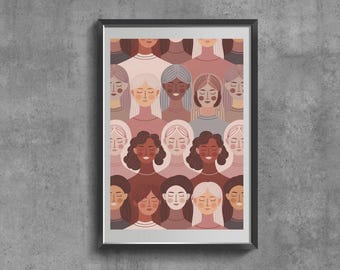 Feminist Art Print, Empowered Women Poster, Girl Nursery Decor
