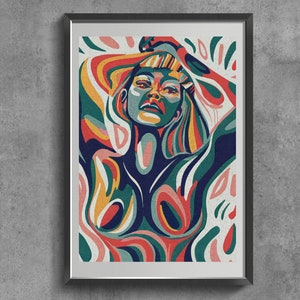 Female Figure Print, Body Positive Poster, Minimalist Scandinavian Modern Wall Decor