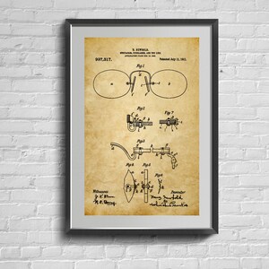 affiche d'art vintage de lunettes de brevet, impression de carte pédiatrique de Snellen, test de vision de typographie de symbole de décor d'optométrie, carte d'acuité visuelle d'acuité visuelle
