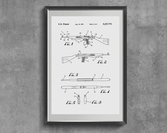 Lámina de patente de revólver, arte de planos de armas de fuego antiguas, decoración gráfica colorida para el hogar