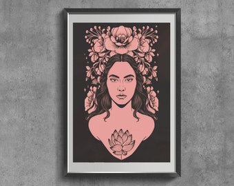 Vintage Female Poster, Retro Wall Art, Women Unite Art Print, Feminist Home Decor