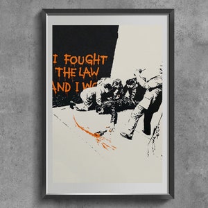 I Fought The Law Print On Canvas, Authentic Signed Poster, Street Dj Print. Living Room Wall Decor.