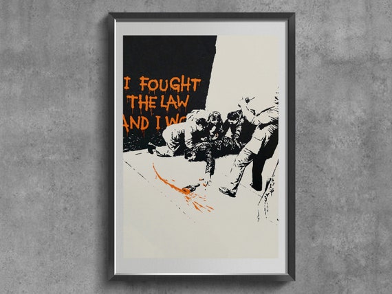 BANKSY バンクシー WCP I FOUGHT THE LAW 新品 Banksy 'I Fought the Law' Signed Print, Street Art Poster, Office