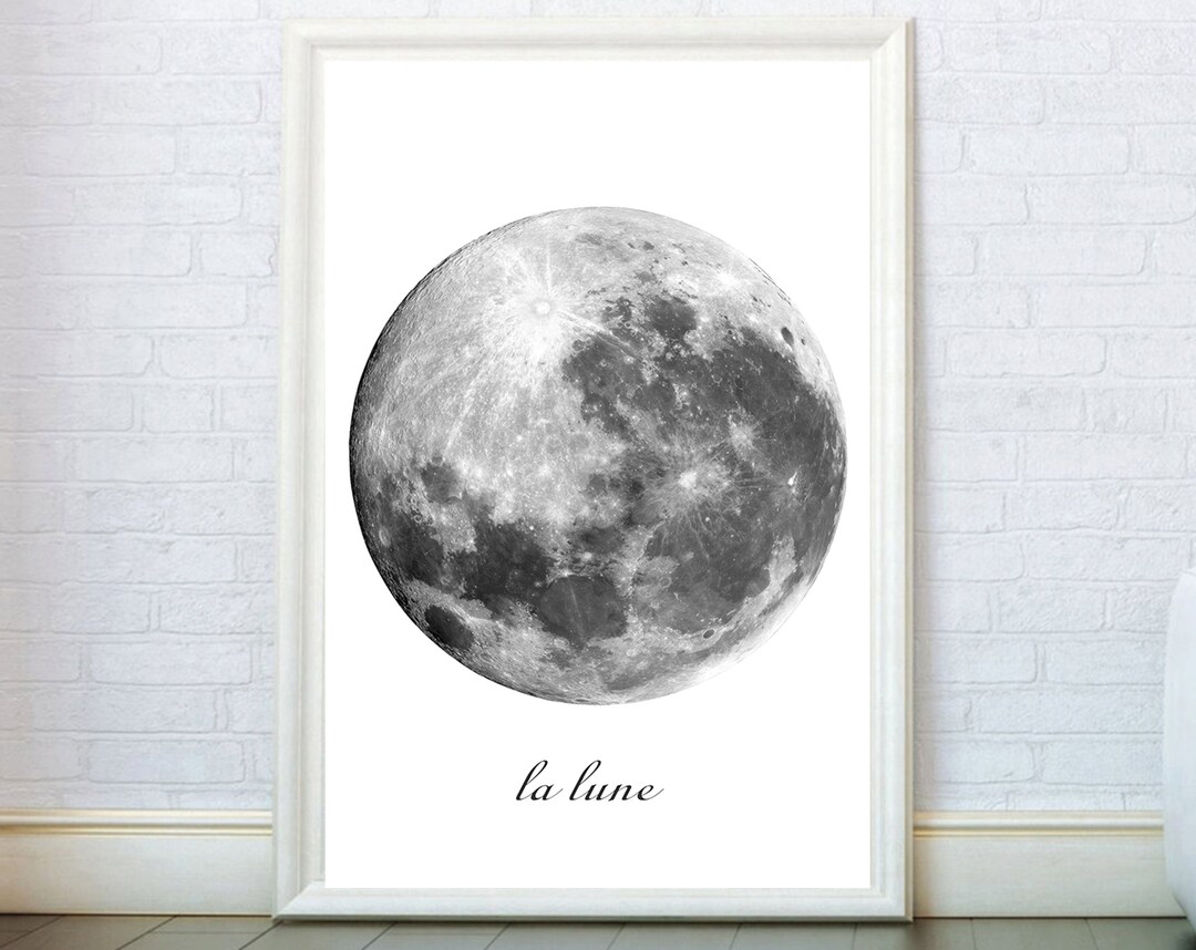 Giant Moon Poster Luna Moon Art Print Galaxy Nebula Star Super Moon ...