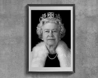 Queen Elizabeth II Portrait. Gallery Wall Poster.