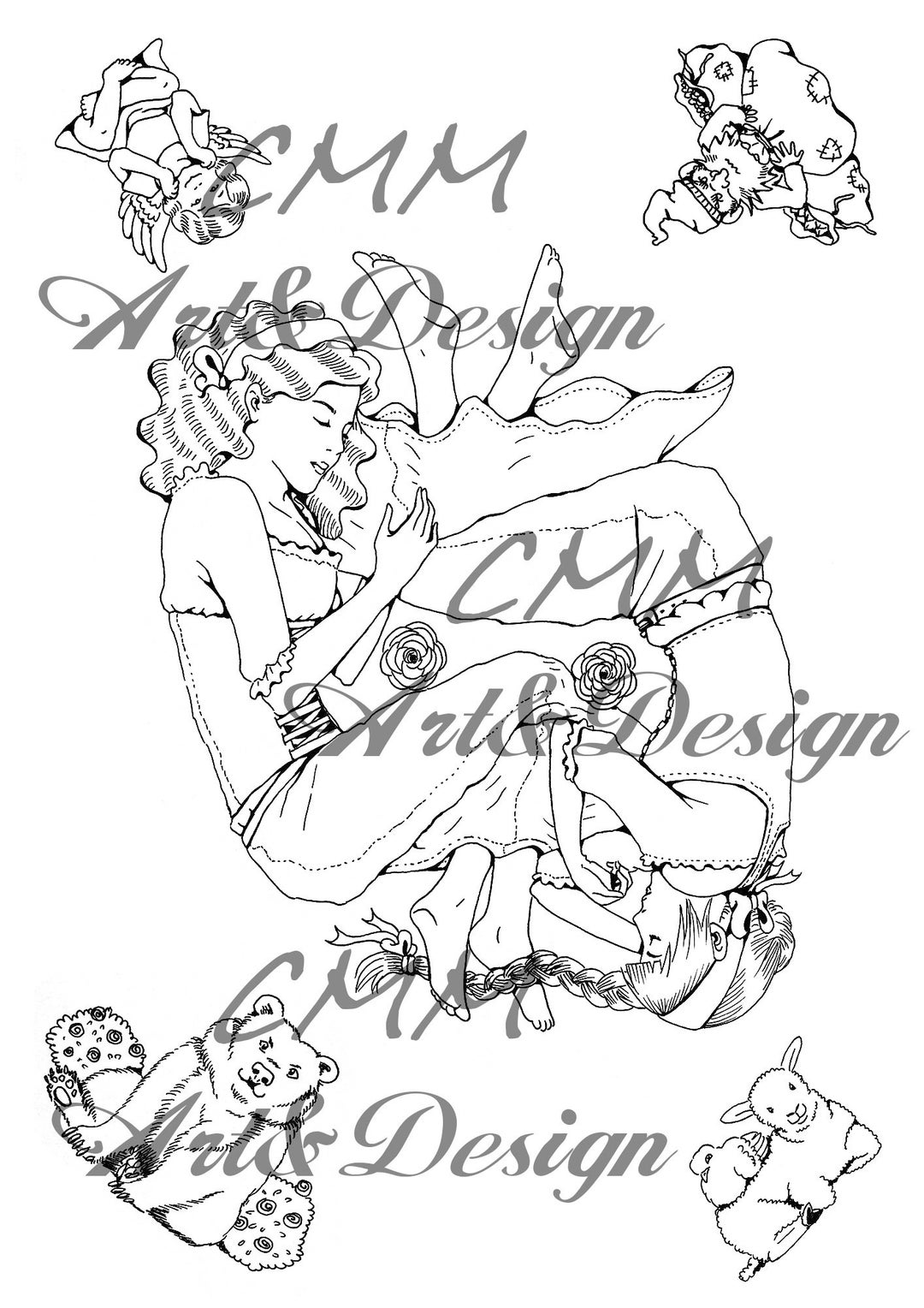 Printable Coloring Page Snowwhite and Redrose Fairytale - Etsy