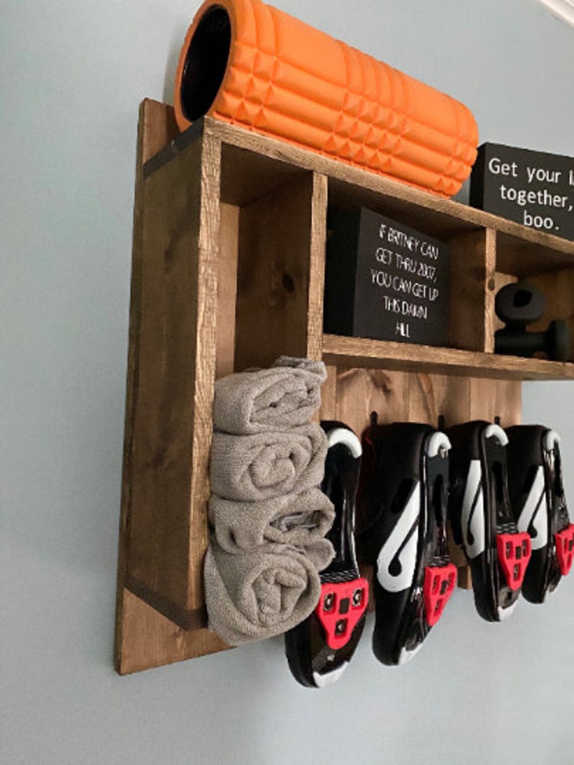 Exercise Home Gym Shoe and Towel Shelf Cycling Shoe Shelf Etsy