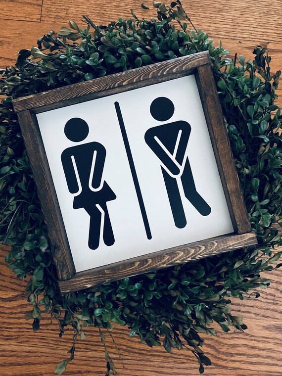 Funny Bathroom Wall Decor Bathroom Humor Wooden Bathroom - Etsy