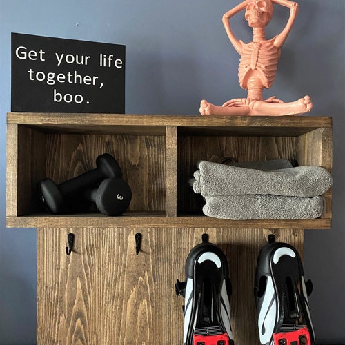 Home Gym Organizer Bike Shelf Fitness Wall Storage Exercise Etsy