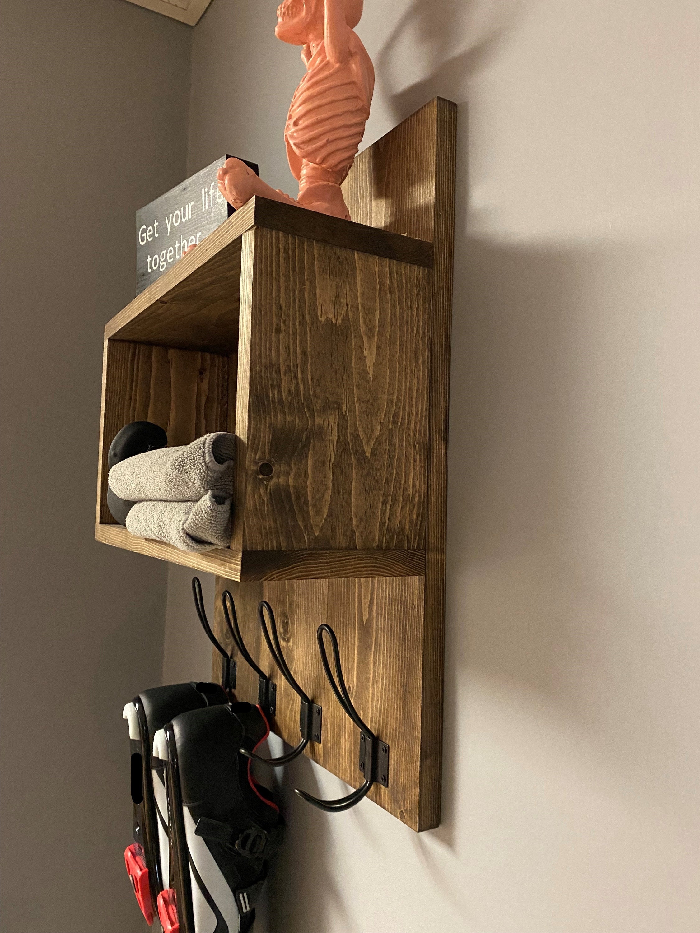 Exercise Home Gym Shoe and Towel Shelf Entryway Storage Etsy