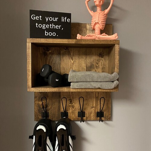 Exercise Home Gym Shoe and Towel Shelf Entryway Storage Etsy