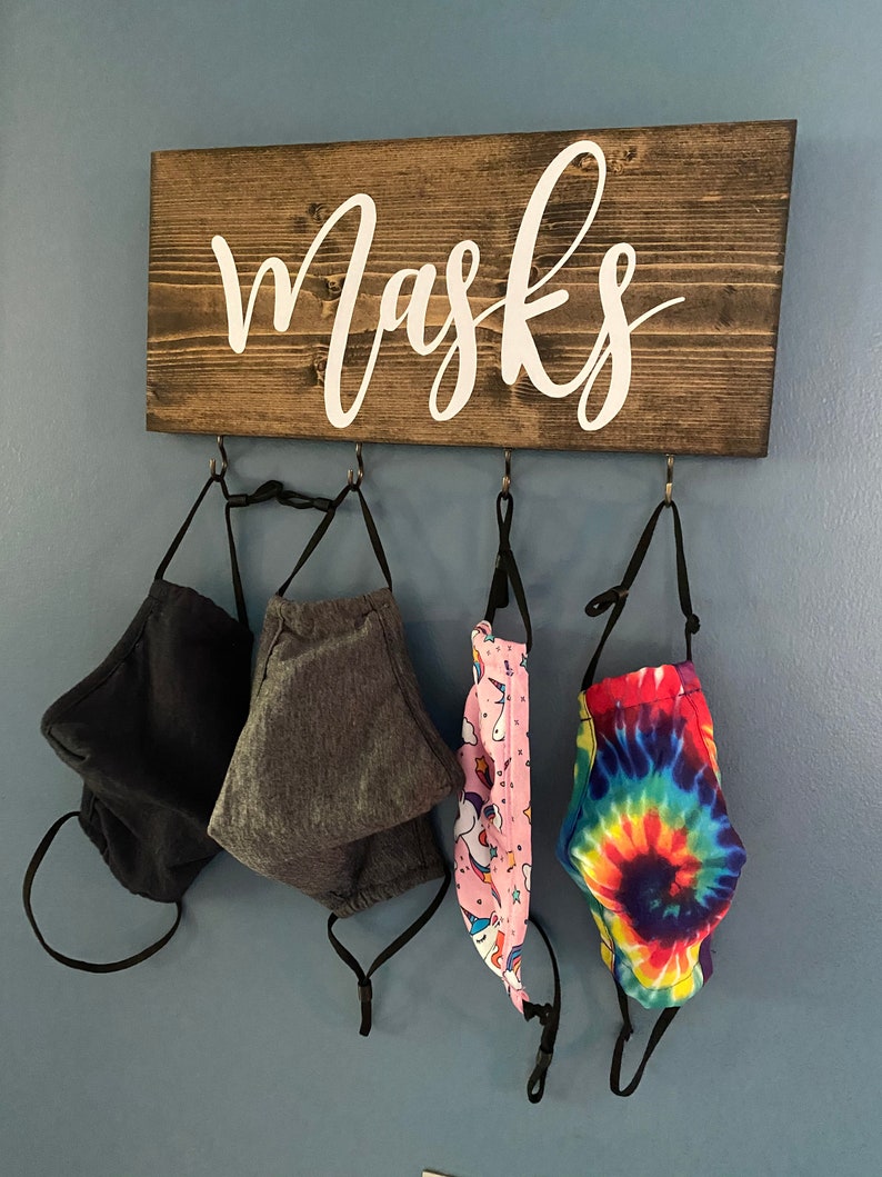 Face Mask Wall Hanger Masks Wood Sign Mask Display Etsy Canada