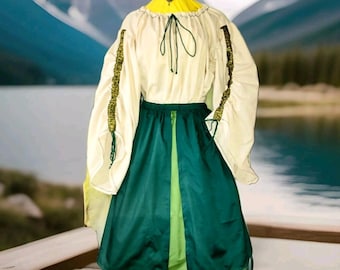 Cotton Overskirt, Underskirt, Hanky Hem Skirt, Medieval Renaissance LARP SCA sz 8-28 waist 24&quot;-68&quot; w or w/o hike