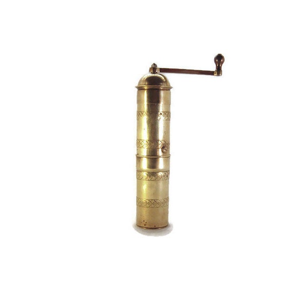 Brass Mill, Vintage Coffee Grinder, Coffee Grinder, Antique Pepper Mill, Spice Grinder, Kitchen Ornament