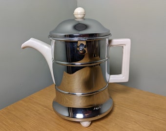 Bakelite handle French Vintage Shabby Chic stainless steel coffee pot and filter Cafetiere Original 1960/'s inox