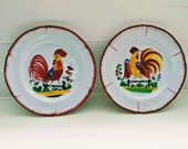 Pair of French Cockerel Plates