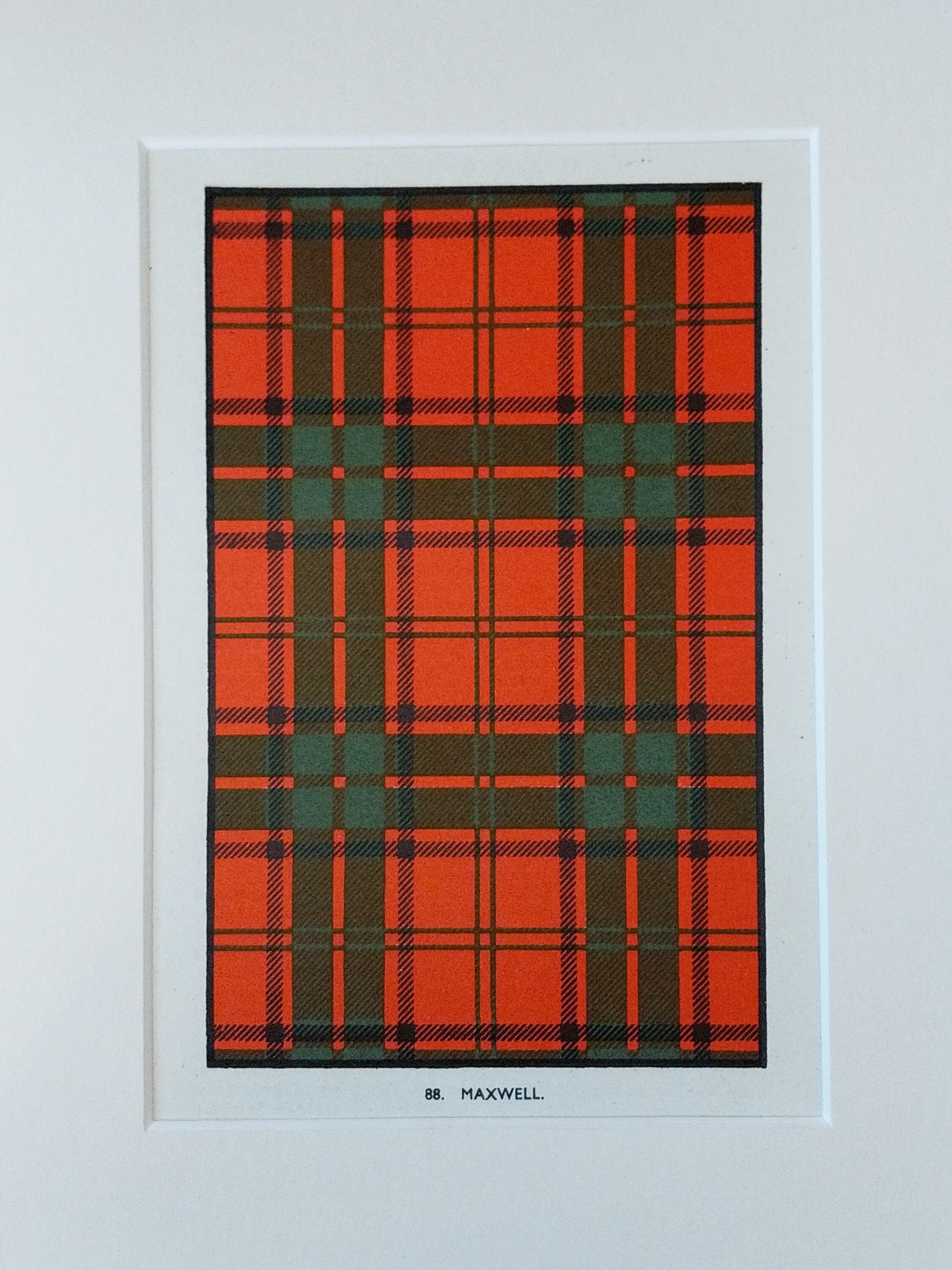 Maxwell Scottish Tartan Print With Mount Original Vintage - Etsy