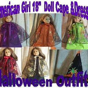 Doll Clothes Made to fit American Girl 18&quot; inch Ensemble Dress, Cape, Hat Witches Wizards Mix & Match