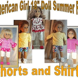 Doll Clothes Made2Fit American Girl 18&quot; in Top Shorts Set 2pc several style Options