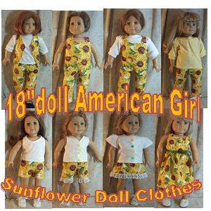 Doll Clothes HandMade 4 American Girl 18&quot; inch Short T-shirts Tank Tops Several Fabric Options