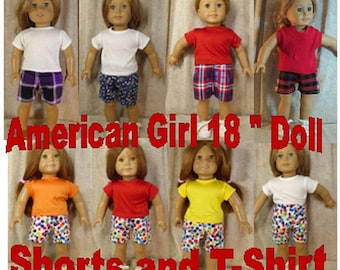 Ropa para muñecas Made2Fit American Girl de 18 pulgadas con top y pantalones cortos, conjunto de 2 piezas, varios estilos.