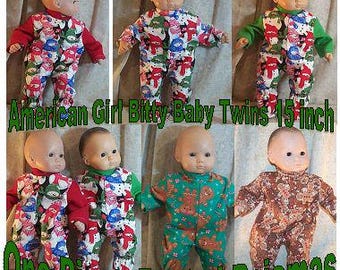 Doll Clothes Baby HandMade 4 American Girl 15&quot;-16 inch Holiday Christmas  Winter Penguin Snowmen Candy Canes