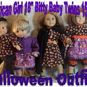 Doll Clothes Made to fit American Girl 15&quot; inch Bitty Baby Twins Halloween Ensemble