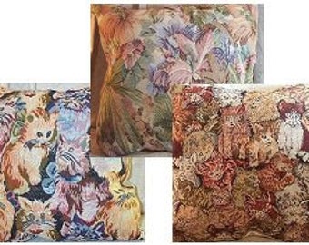 Home Decor' Pillow Home Decor Cats Beige Tapestry 18"-18 inch NEW