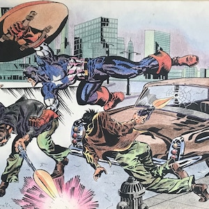 Captain America drawing made in pencil and ink from China